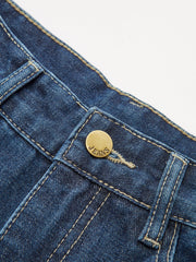 Mid-Waisted Wide-Leg Denim Pants