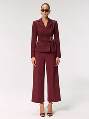 Metal Buckle Asymmetric Blazer