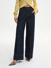 High-Waist Wide-Leg Denim Jeans