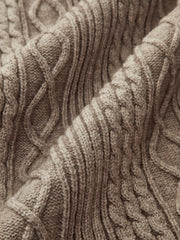 Mid-Waist Drawstring Cable Knit Pants