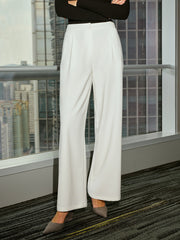 Mid-Waist Casual Wide-Leg Pants