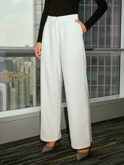 Mid-Waist Casual Wide-Leg Pants