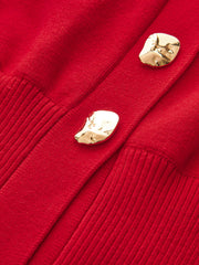 Wool Blend Cropped V-Neck Cardigan