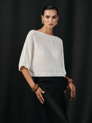 Semi-Sheer Batwing Sweater