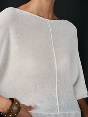 Semi-Sheer Batwing Sweater
