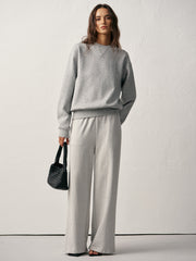 Cotton Blend Straight-Leg Sweatpants