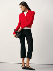 Knit Button Front Collared Top