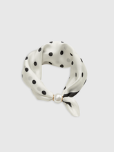 Polka Dot Neck Scarf with Pearl Magnetic Closure