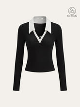 Lace Trim Collar Cotton Blend T-Shirt