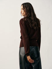 Metal Button V-Neck Knit Cardigan