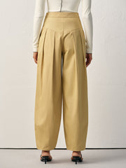 High-Waisted Pleated Wide-Leg Pants