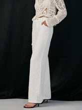 Tweed Mid-Waisted Wide-Leg Pants