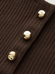Ribbed Button-Front Tank Top