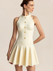 Halter Neck Backless Sweater Dress