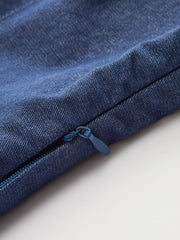 Cotton-Paneled Faux Denim Tank Top