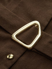 Belted Button-Front Shirt Dress