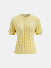 Cable Knit Short Sleeve Sweater