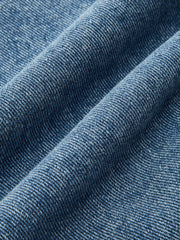 Zipper Denim Panel Knit Outerwear