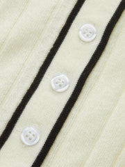 Contrast Trim Wool Blend Polo Neck Sweater