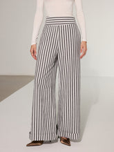 Striped Cotton Wide-Leg Pants