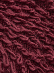 Textured Fringe Buttoned Knit Top