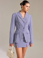 Pocket Vintage Gingham Blazer
