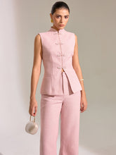 Textured Knot Button Vest