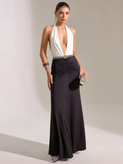 Halter Neck Backless Maxi Dress