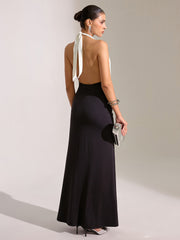 Halter Neck Backless Maxi Dress