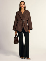 Metal Detail Draped Shirt