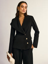 Metal Button Shawl Collar Blazer