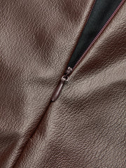 PU Leather Belted Mini Skirt