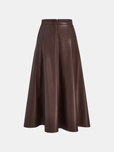 PU A-Line Mid-Waist Skirt