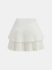 Layered Pleated Mini Skirt