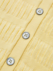 Shirt Collar Textured Knit Button Cardigan