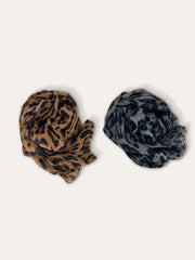 Cotton & Linen Leopard Print Scarf
