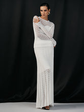 Lace Paneled Knit Maxi Skirt