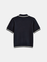 Contrast Trim Knitted Polo Shirt