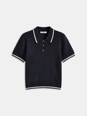 Contrast Trim Knitted Polo Shirt