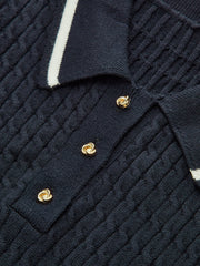 Contrast Trim Knitted Polo Shirt