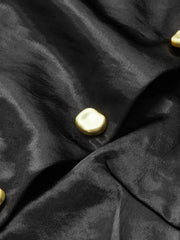 Metal Detail Satin Stand Collar Sleeveless Top