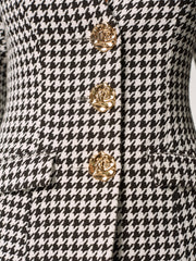 Metal Button Houndstooth Blazer
