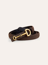 Horsebit Buckle Suede Effect Thin Belt