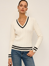 Cable-Knit Stripped Sweater