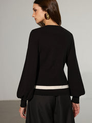 Contrast Trim Knitted Cardigan