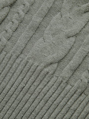 Large Lapel Cable Knit Sleeveless Sweater Vest