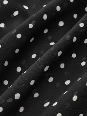 Ruffled Polka Dot Chiffon Shirt