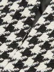 Houndstooth Tweed Slit Front Maxi Skirt