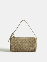 Woven Frosted PU Leather Shoulder Bag
