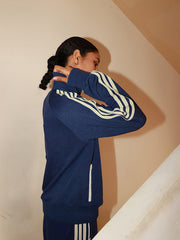 Side Striped Zip-Up Sweatshirt